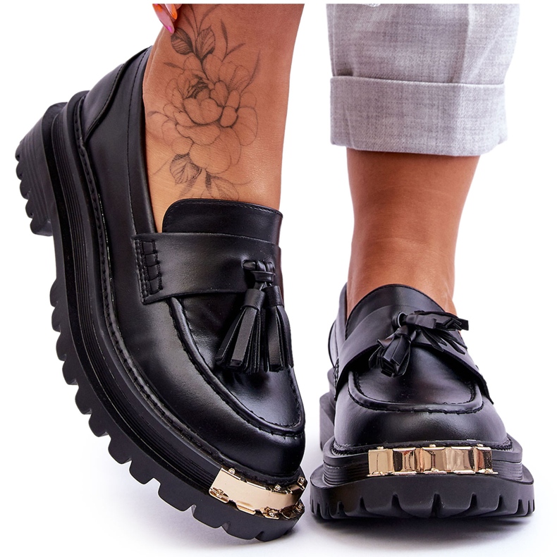 Lonisa Klasične natikače s resicama crne Lonisa crno