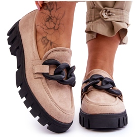 Vinceza Ženske natikače s platformom od brušene kože, bež Bennett crna