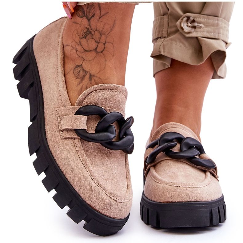 Vinceza Ženske natikače s platformom od brušene kože, bež Bennett crno