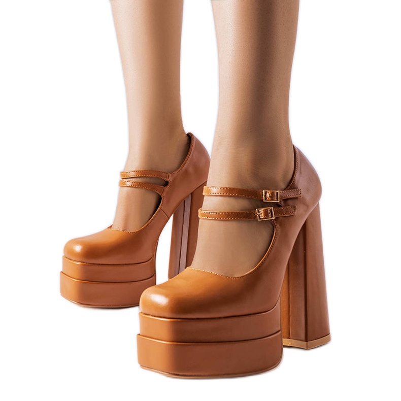 Smeđe cipele s visokom petom od Chouinard smeđa