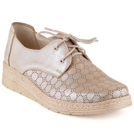 Kožne udobne ženske cipele zlatne boje Helios 401 zlatni