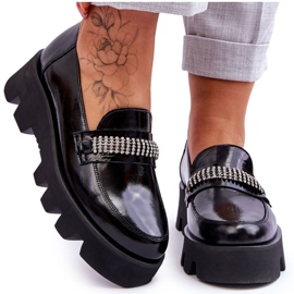 Moderne mokasine na platformu s ukrasom Laura Messi 2600 crne crna