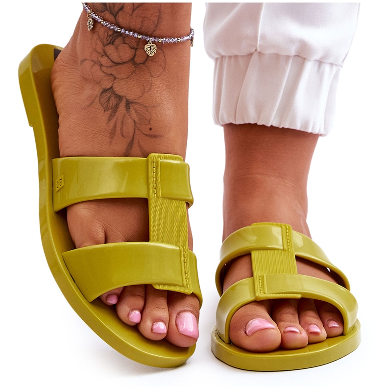 Modne veganske papuče ZAXY JJ285261 Zelene zelena