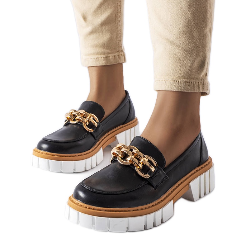 Crne mokasine s debelim potplatom iz Casgraina crno