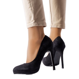 Crne visoke potpetice od eko antilop Bazinet crno