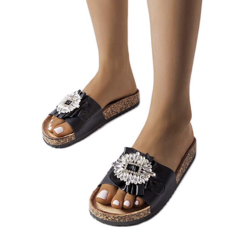 Crne tobogane s plutenim potplatom od Roya crno