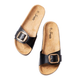 BM Benoit crne natikače s kopčom crna