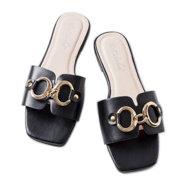 Crne elegantne tobogane s lancem iz Corbina crna