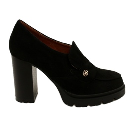 Evento Moderne mokasine na platformu i crnu šipku crna