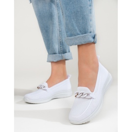 Ženski udobni materijal natikač s lancem bijeli Shelovet bijela