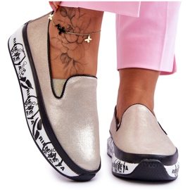 S.Barski Ženske natikače kožne tenisice zlatne Ottavia zlatni