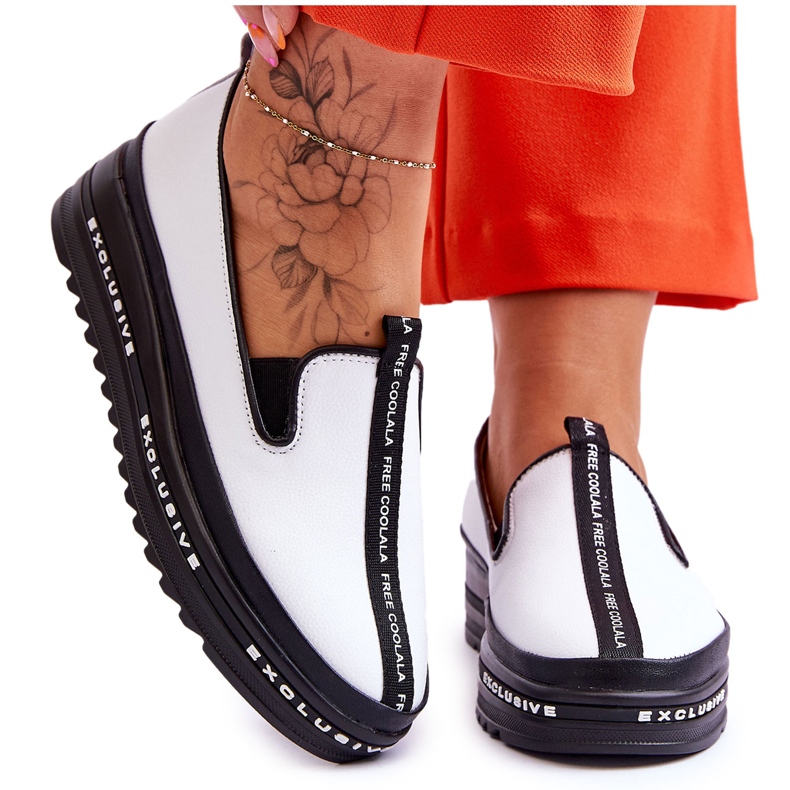 S.Barski Ženske natikače kožne tenisice Bijele Nathalie bijela