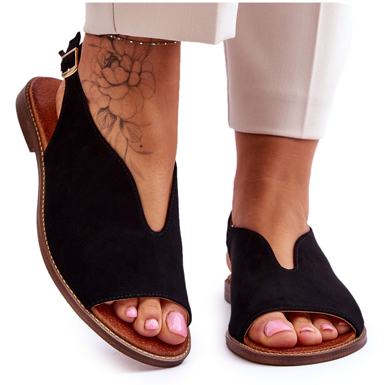 Ženske antilop sandale Lewski Shoes 3220/X crne crno