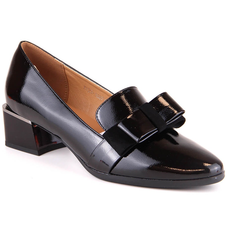 Crne lakirane ženske cipele na blok McKeylor 10871 crno