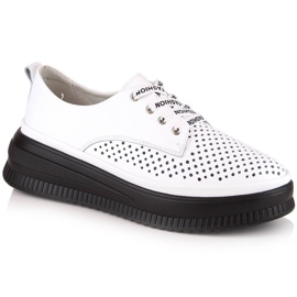 Kožne udobne ažur ženske cipele bijele Artiker 52C1992 bijela