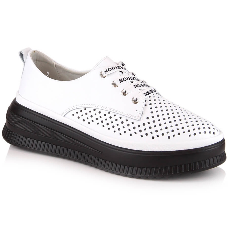 Kožne udobne ažur ženske cipele bijele Artiker 52C1992 bijela