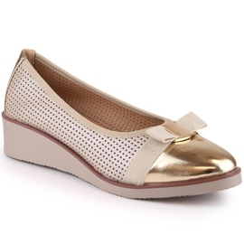 Ženske ažurne zlatne cipele Potocki SZ12037 zlatni