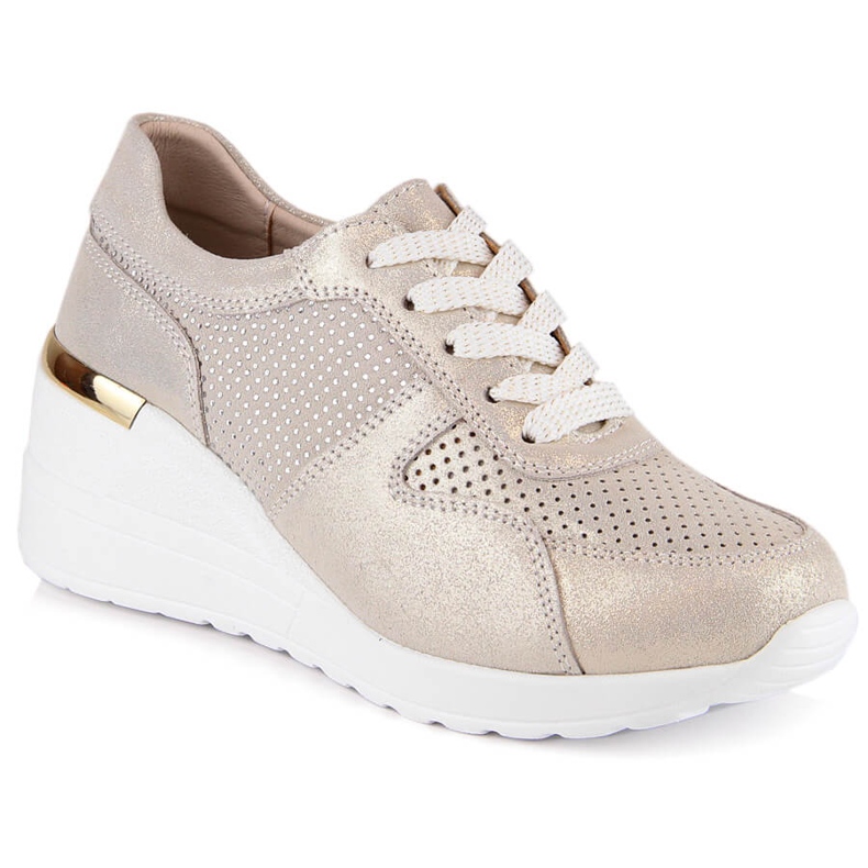 Kožne udobne tenisice zlatne S.Barski LR29525 zlatna