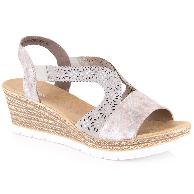 Udobne ženske slip-on sandale s elastikom Rieker 61916-91 raznobojna