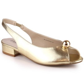 Ženske ravne metalik zlatne sandale T.Sokolski L23-435 zlatni