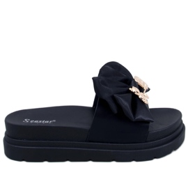 BM Teddy Crne platform papuče s medvjedićem crna