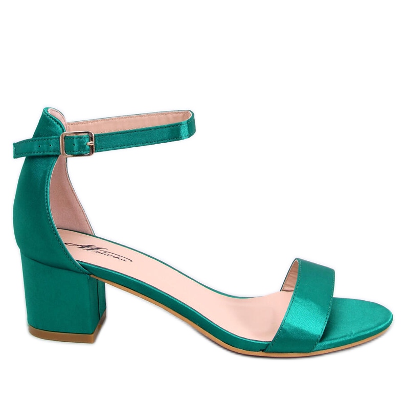 Sandale na nisku petu marke Clarence Green zelena