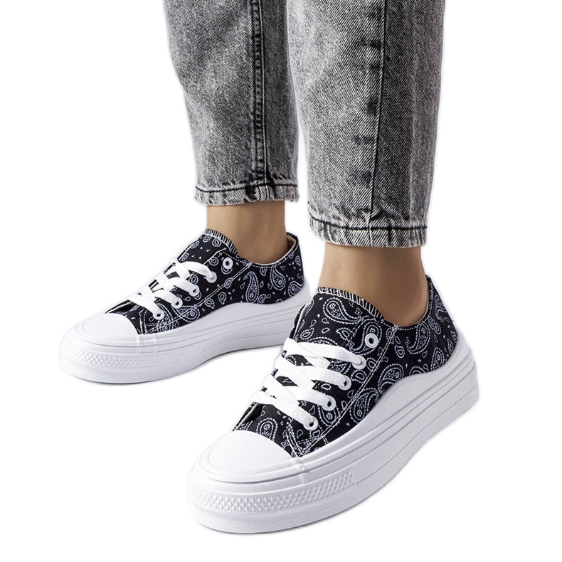 Crne platform tenisice iz Bélaira crno