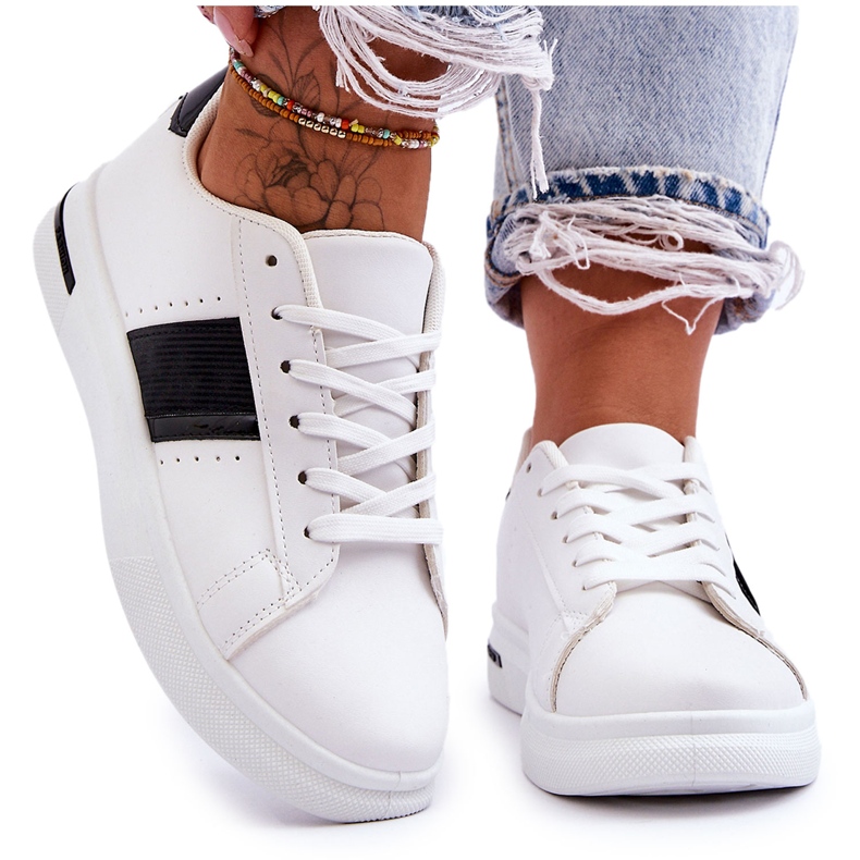 PG1 Ženske sportske cipele s platformom bijeli i crni Soris bijela