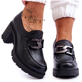 Lemar Elegantni brogovi na petu s crnim Harmell ukrasom crna