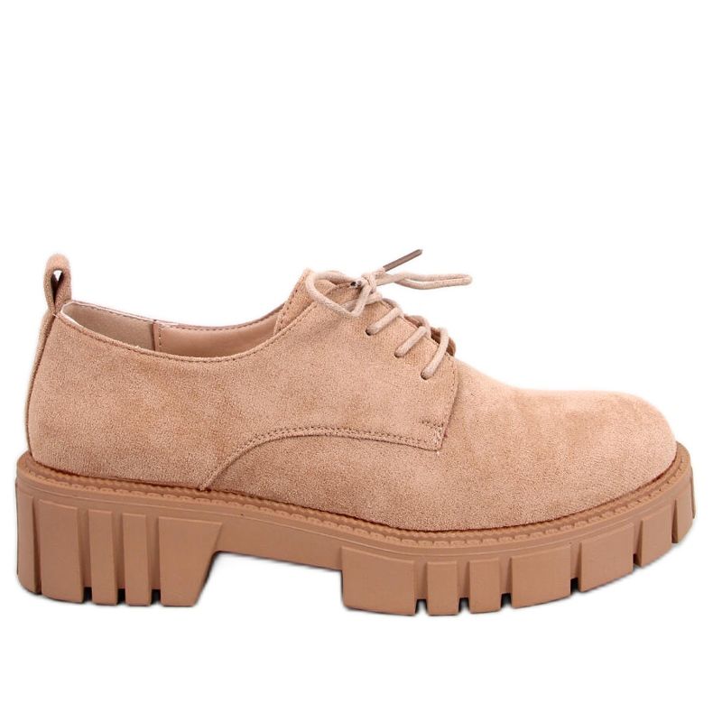 BM Amparo kaki natikače s platformom od brušene kože bež