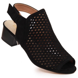 Ženske ažur sandale crne Sabatina DM19-27 crna