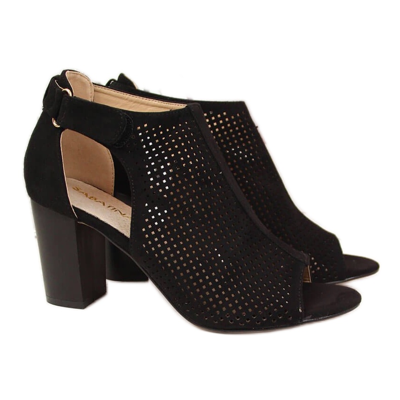 Ženske sandale na čičak crne Sabatina 7802 crno