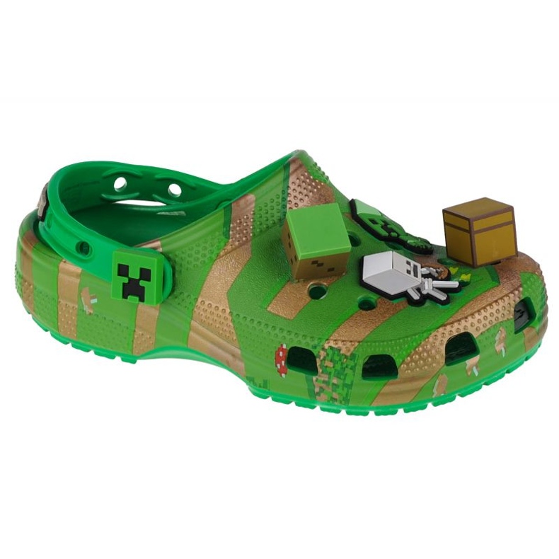 Crocs Elevated Minecraft Classic Clog Jr. 208473-90H zelena