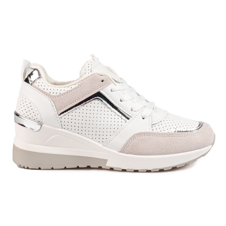 Shelovet ženske bijele tenisice na wedge bijela