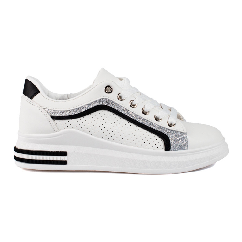 Ženske tenisice Shelovet na visoku platformu bijele boje bijela