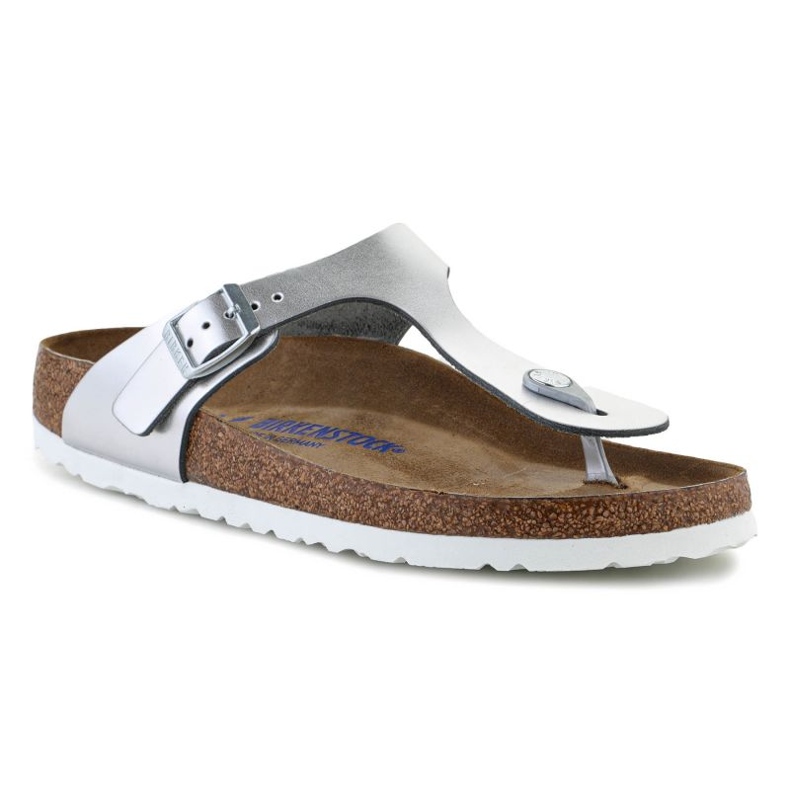 Brinkenstock Birkenstock Giizeh srebrne japanke W 1003675 srebro