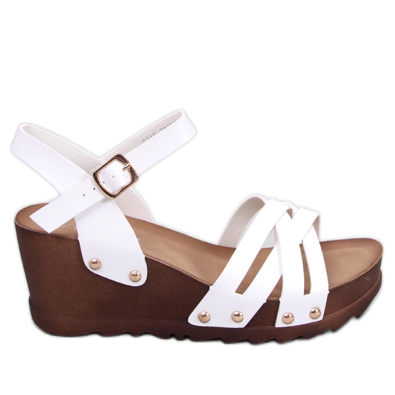 Bijele sandale na klin bijela