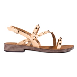 W. Potocki Crne rimske sandale s nitnama Potocki crna