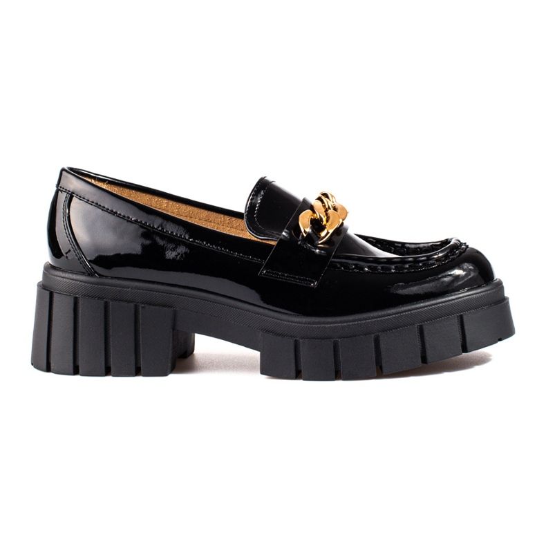 Shelovet crne lakirane cipele s platformom crno