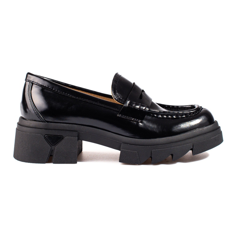 Crne klasične Shelovet mokasine s platformom crno