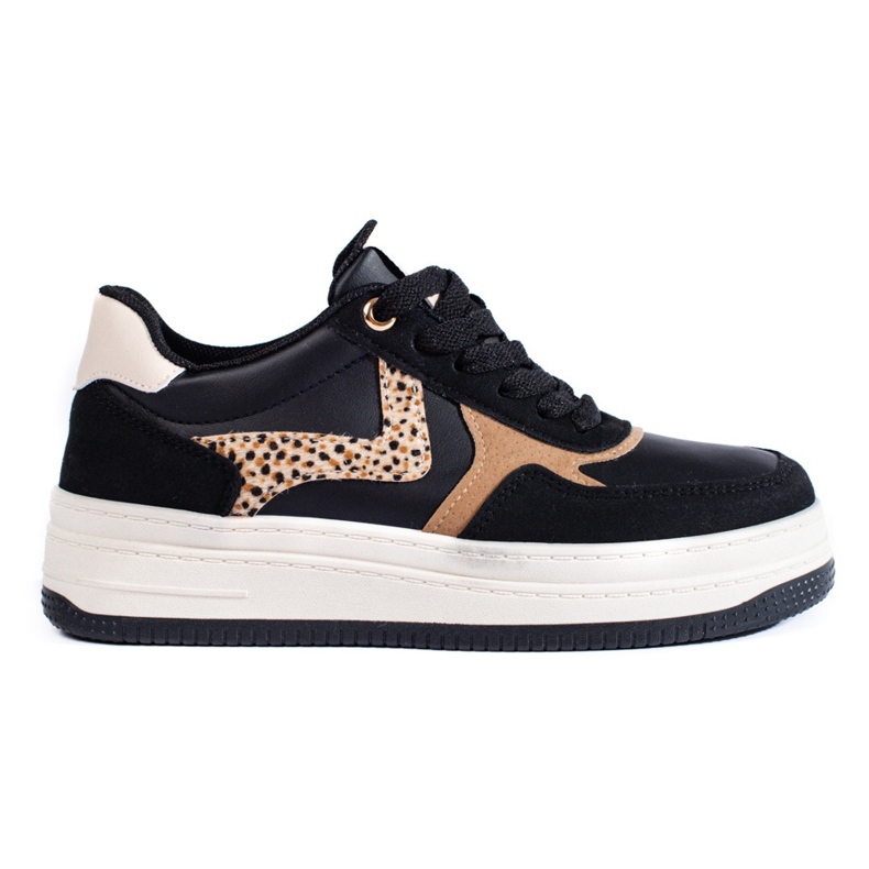 Ženske sportske cipele na platformu crne Shelovet crno