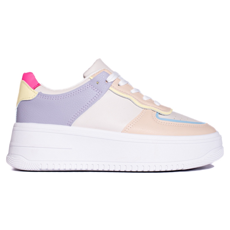 Raznobojne tenisice na debeloj Shelovet platformi bež