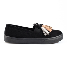 Slip-on slip-on s resama od crne antilop kože Shelovet crna