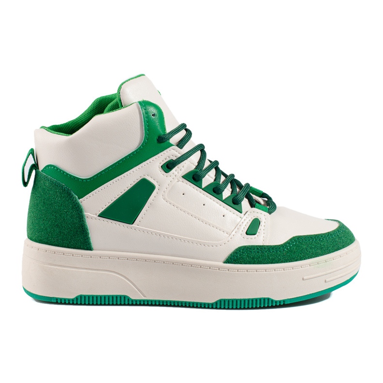 Bijelo-zelene visoke tenisice marke Shelovet bijela