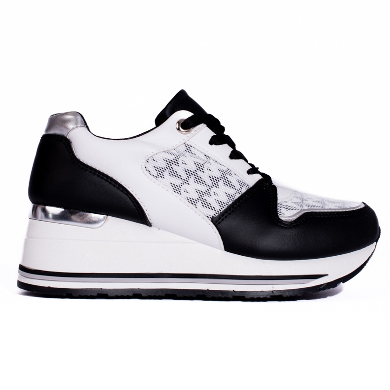 Crno-bijele Shelovet ženske tenisice na wedge