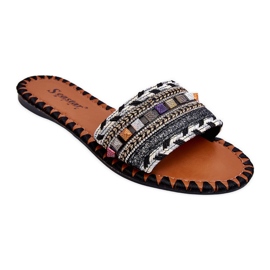 Ženske Bellisa crne ukrašene papuče crna