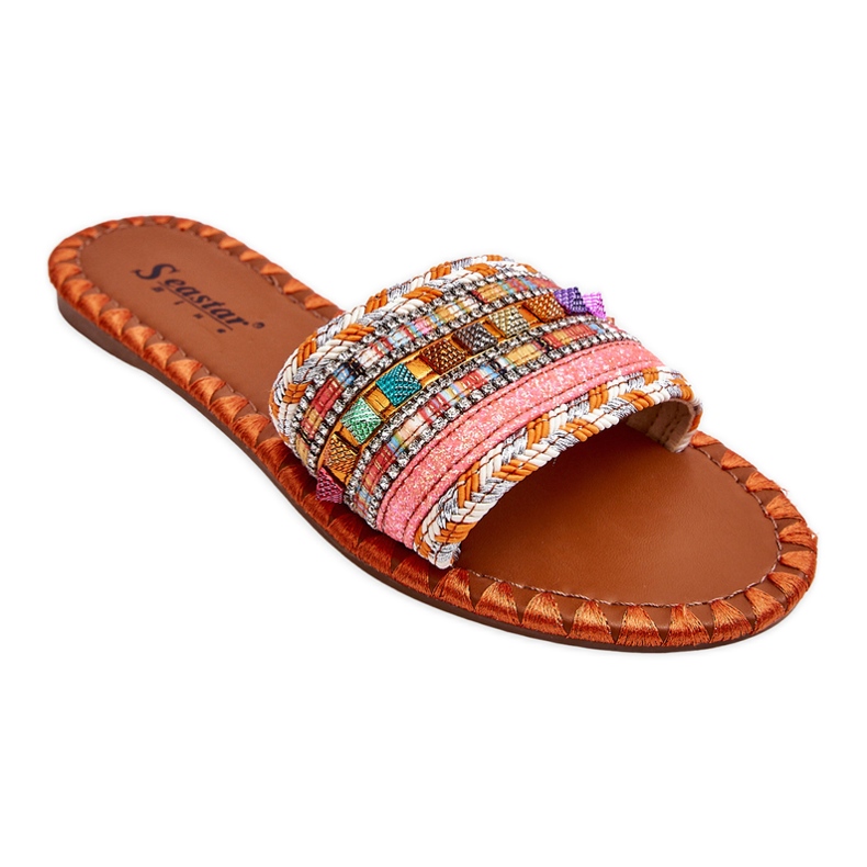 Ženske Bellisa narančasto ukrašene papuče