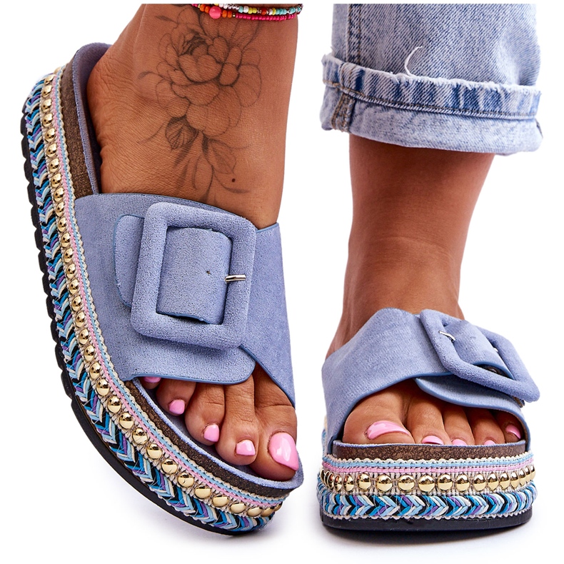 PS1 Ženske plave Joyce papuče s platformom plava