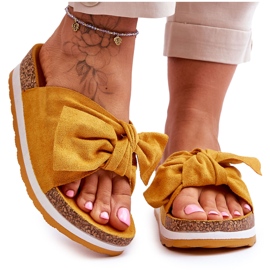 PG1 Žute tako udobne japanke s platformom žuta boja