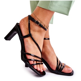 Ženske oslikane crne sandale crne crna